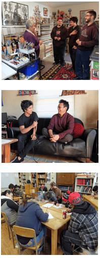 Artists and Students in Gallery of Conscience